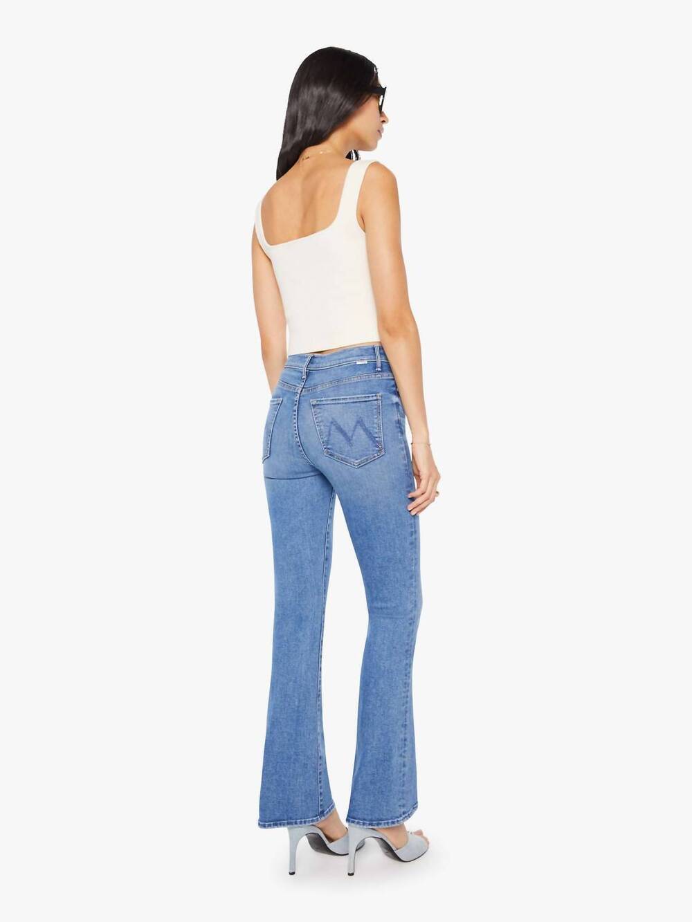 NEW MOTHER high waisted weekender skimp jeans in swing & a miss - Picture 5 of 7